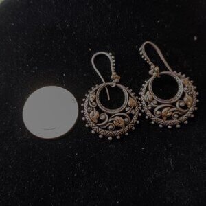 Barbara Bixby vintage vine & leaf motif drop earrings